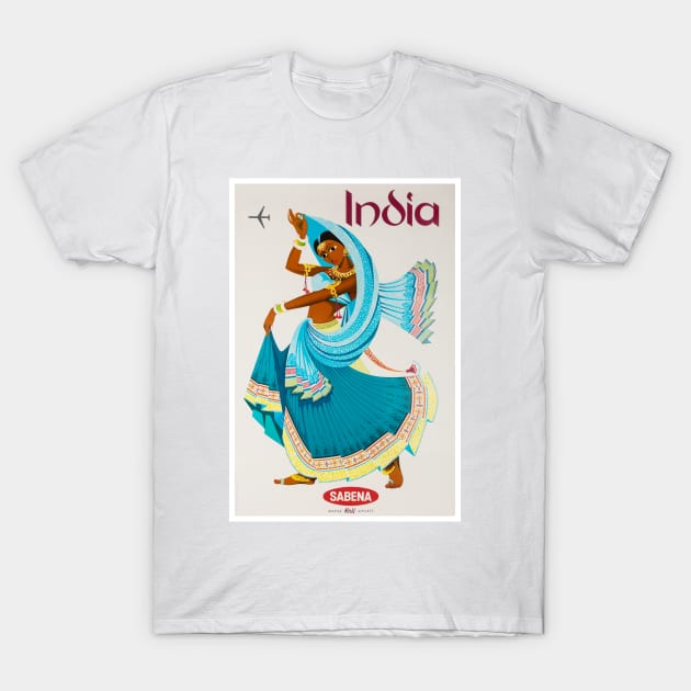 Vintage Travel Poster India Sabena T-Shirt by vintagetreasure